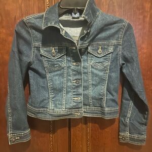 Arizona Jean Company Blue Denim Jacket Cropped Style